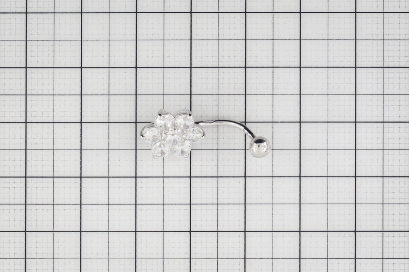 Paveikslėlis Sidabrinis auskaras į bambą su cirkoniais