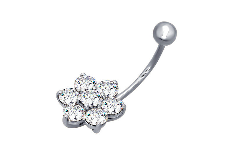 Paveikslėlis Sidabrinis auskaras į bambą su cirkoniais