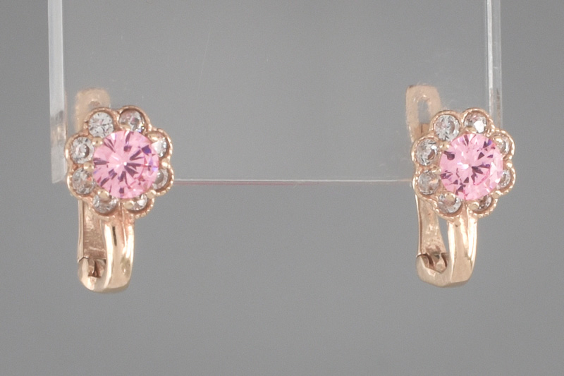 Изображение Золотые серьги с цирконами