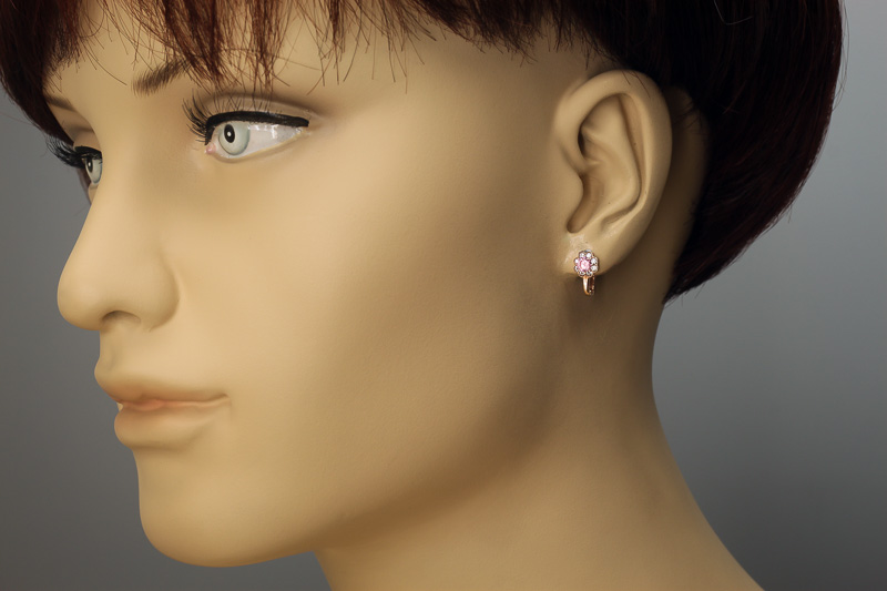 Изображение Золотые серьги с цирконами