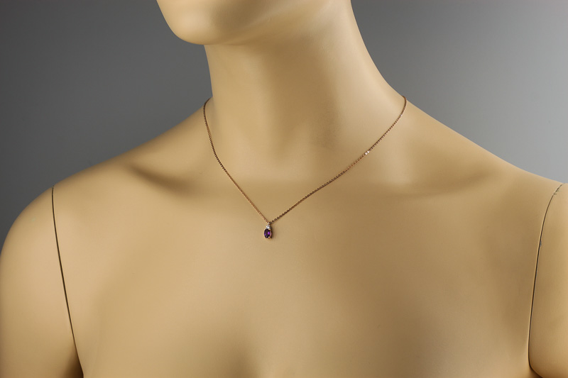 Paveikslėlis Auksinė grandinėlė su ametistu ir cirkoniu