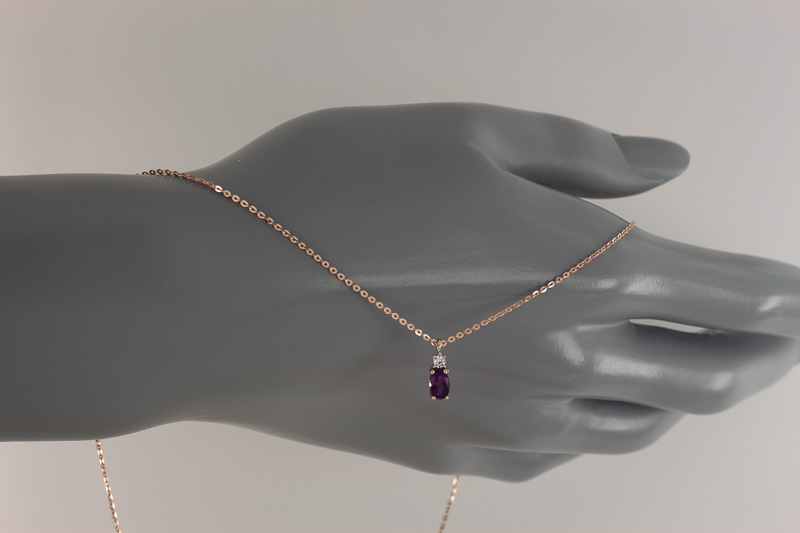 Paveikslėlis Auksinė grandinėlė su ametistu ir cirkoniu