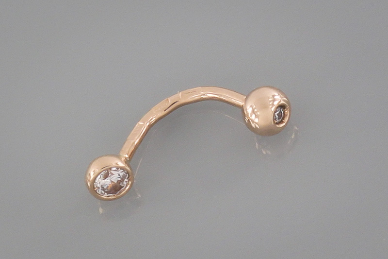 Paveikslėlis Auksinis auskaras į bambą su cirkoniais