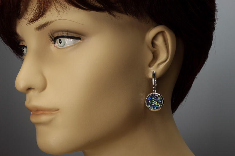 Paveikslėlis Sidabriniai auskarai su Swarovski kristalais