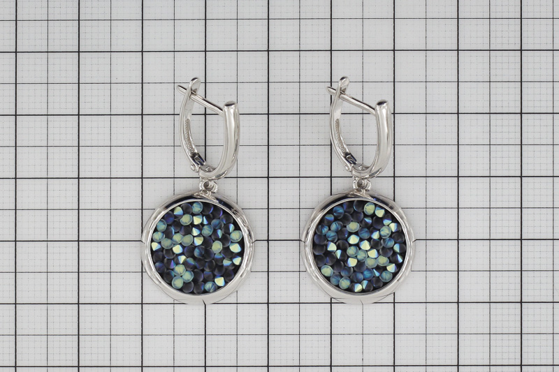 Paveikslėlis Sidabriniai auskarai su Swarovski kristalais