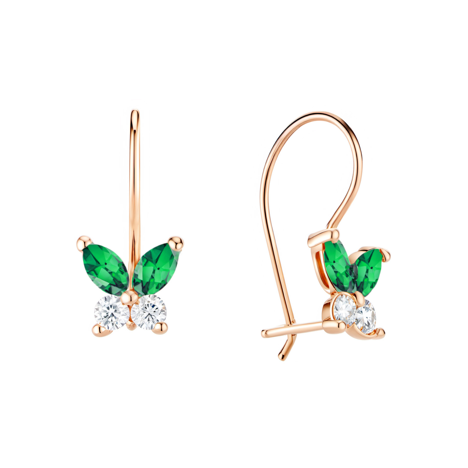 Изображение Золотые серьги с цирконами