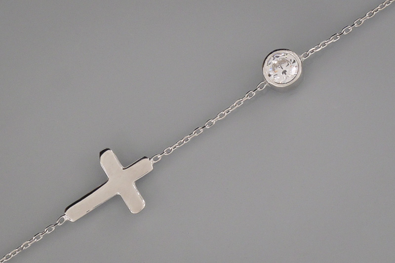 Paveikslėlis Balto aukso apyrankė su cirkoniu 19 cm