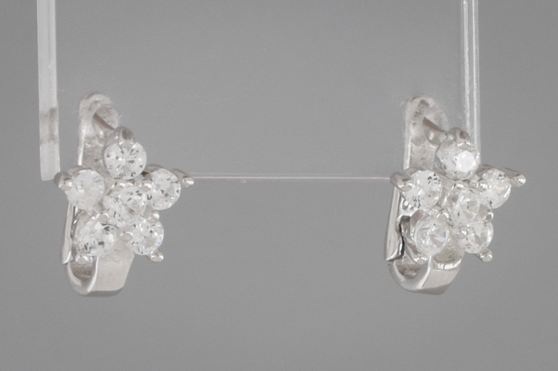 Paveikslėlis Sidabriniai auskarai su cirkoniais