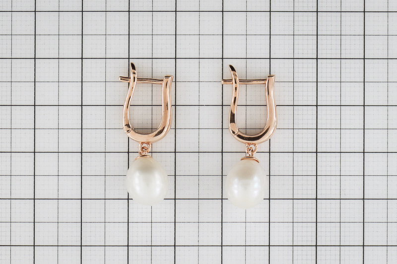 Paveikslėlis Paauksuoti sidabriniai auskarai su perlais