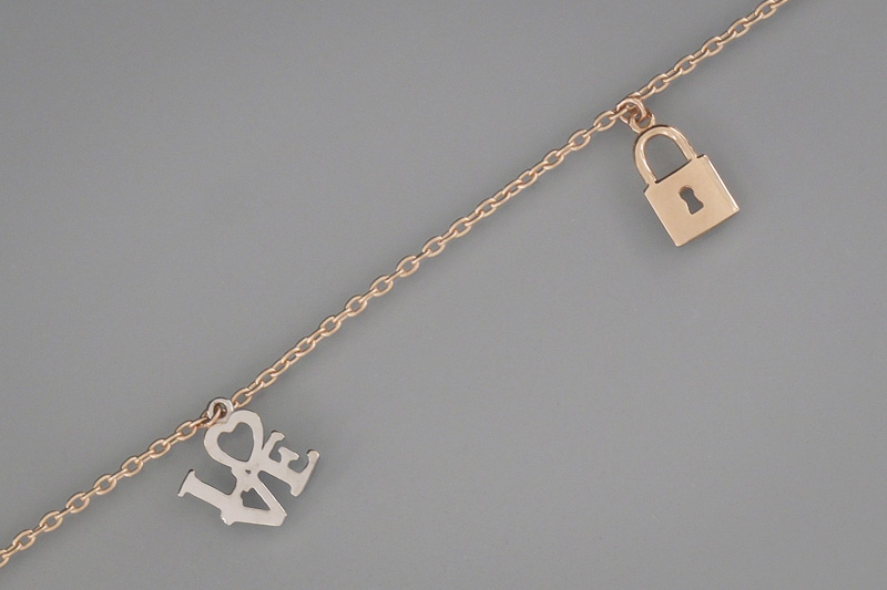 Изображение Золотой браслет на ногу 22,5-25,5 см