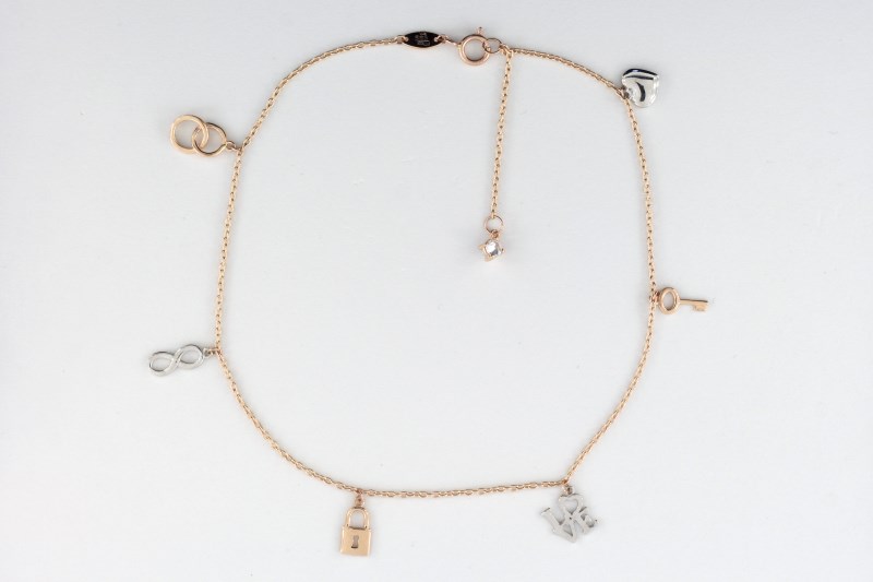 Изображение Золотой браслет на ногу 22,5-25,5 см