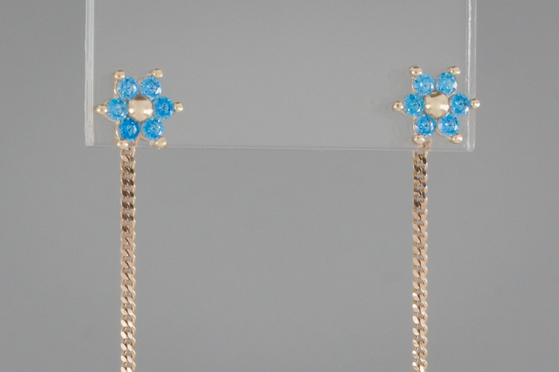 Изображение Золотые серьги с цирконами