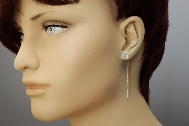 Изображение Золотые серьги с цирконами