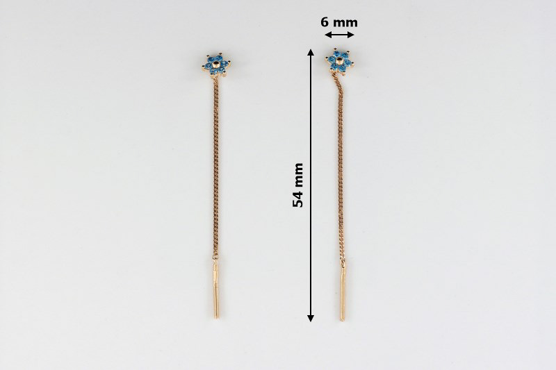 Изображение Золотые серьги с цирконами