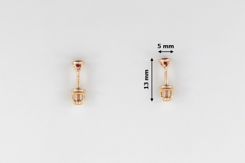 Paveikslėlis Auksiniai auskarai su rubinais