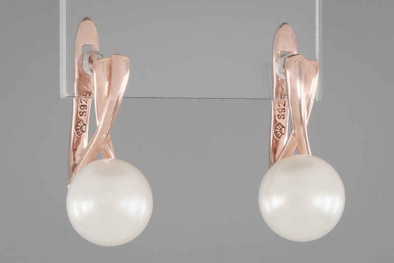 Paveikslėlis Paauksuoti sidabriniai auskarai su perlais