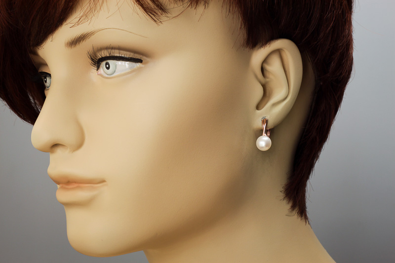 Paveikslėlis Paauksuoti sidabriniai auskarai su perlais