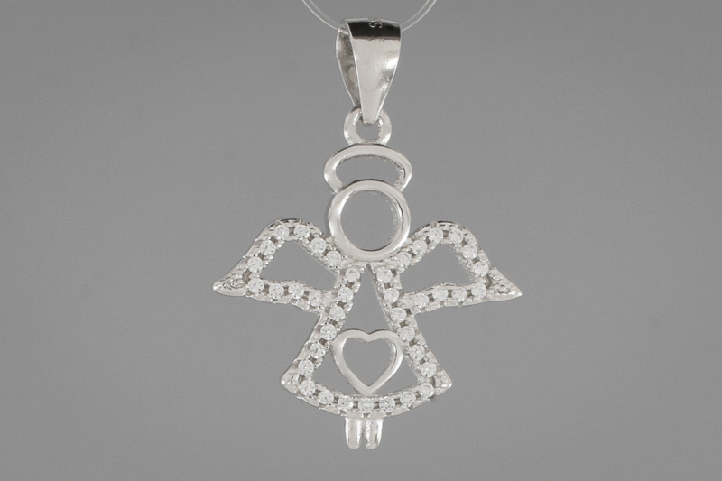 Изображение Серебряная подвеска с цирконами "Ангел"