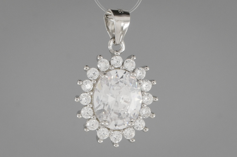 Изображение Серебряная подвеска с цирконами