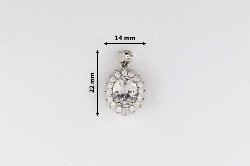 Изображение Серебряная подвеска с цирконами