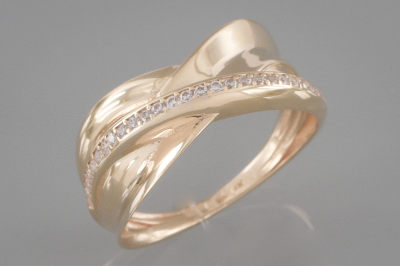 Paveikslėlis Auksinis žiedas su cirkoniais