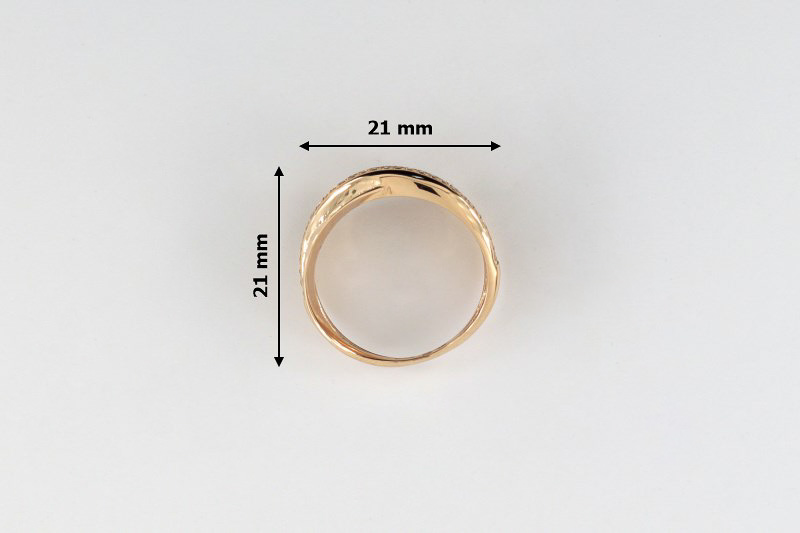 Paveikslėlis Auksinis žiedas su cirkoniais