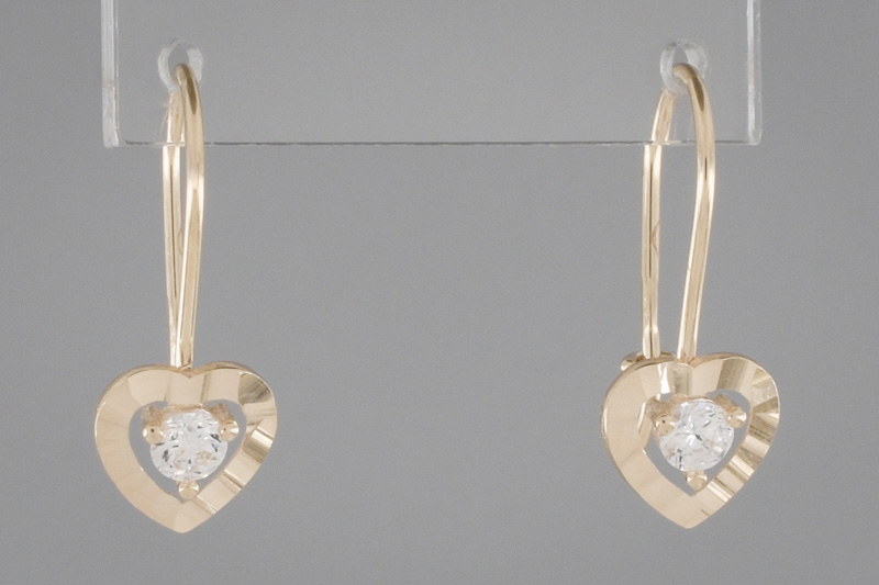 Изображение Золотые серьги с цирконами