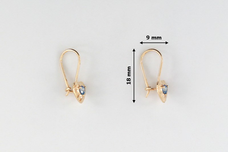 Изображение Золотые серьги с цирконами