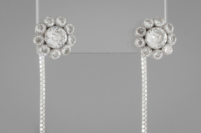 Paveikslėlis Sidabriniai auskarai su cirkoniais