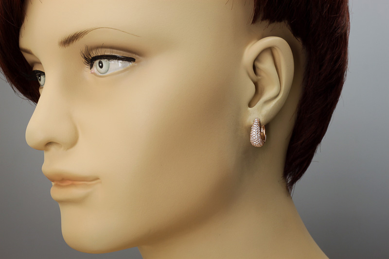 Изображение Золотые серьги с цирконами