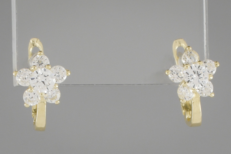 Изображение Серьги из желтого золота с цирконами