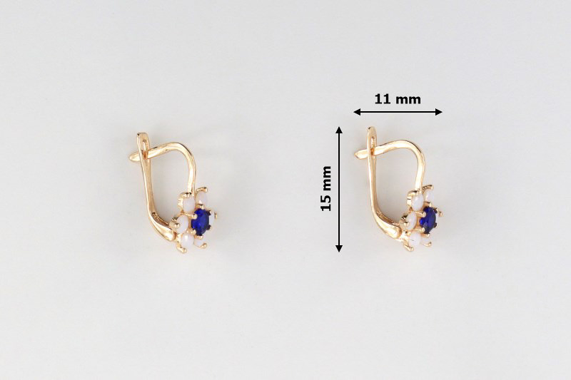 Изображение Золотые серьги с цирконами