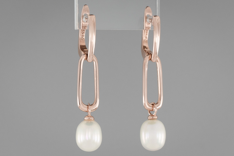 Paveikslėlis Paauksuoti sidabriniai auskarai su perlais