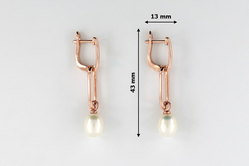 Paveikslėlis Paauksuoti sidabriniai auskarai su perlais