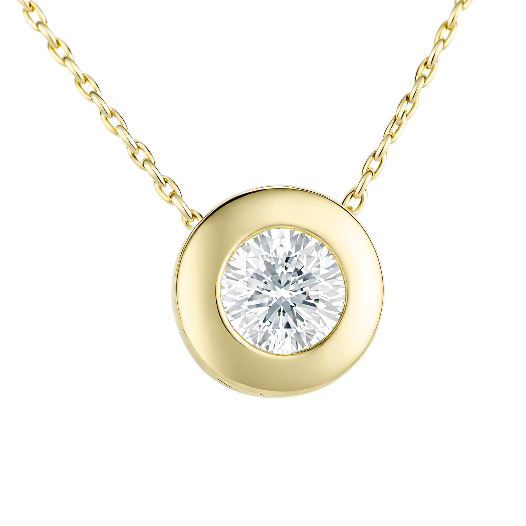 Изображение Цепочка из желтого золота с цирконом