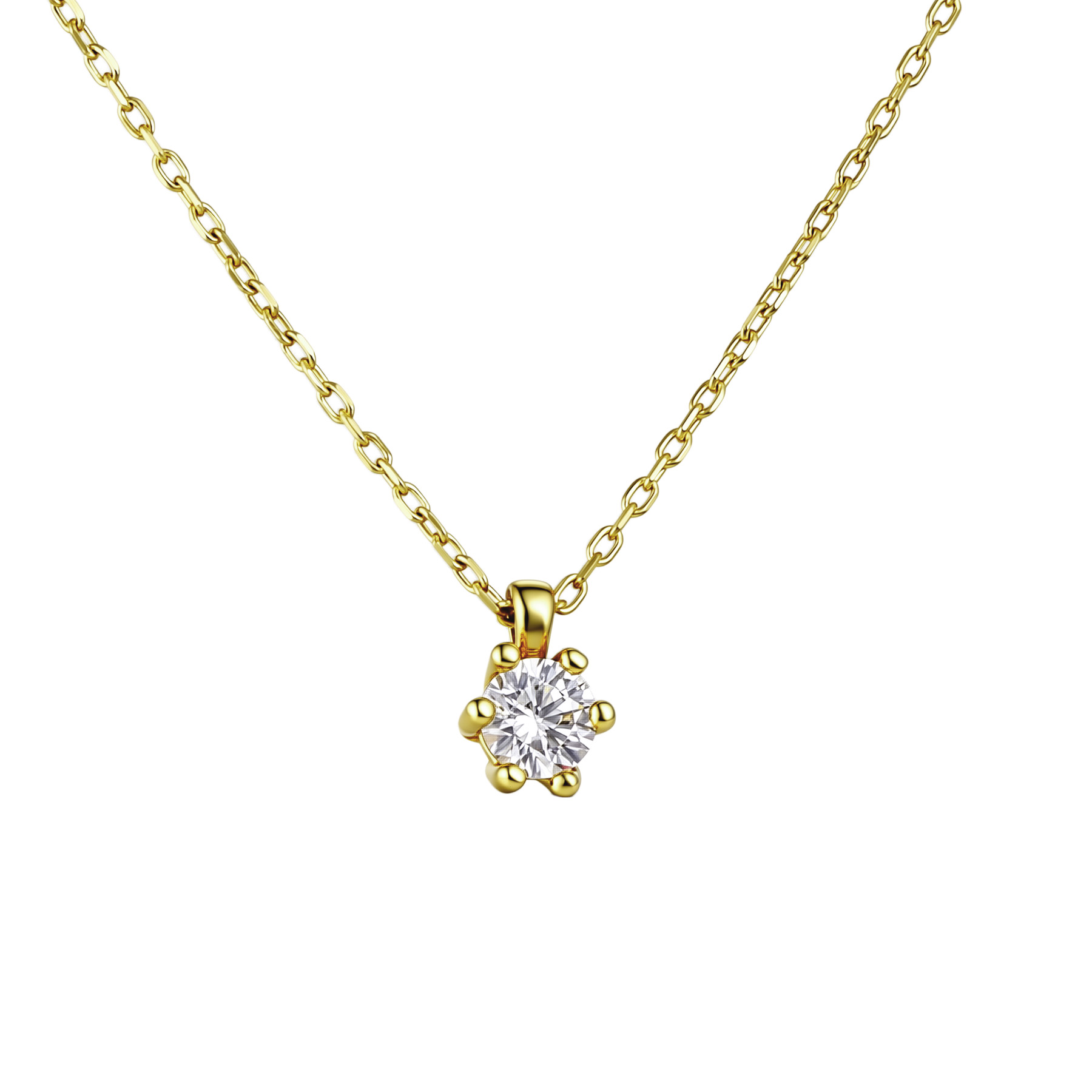 Изображение Цепочка из желтого золота с цирконом