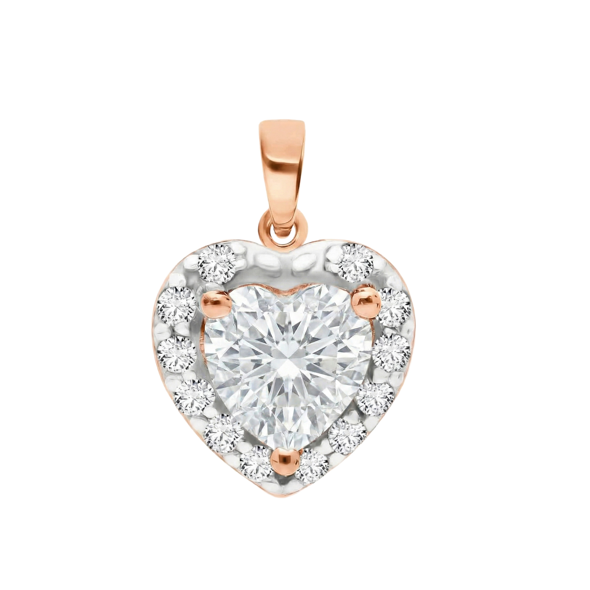 Изображение Золотая подвеска с цирконами "Сердце"