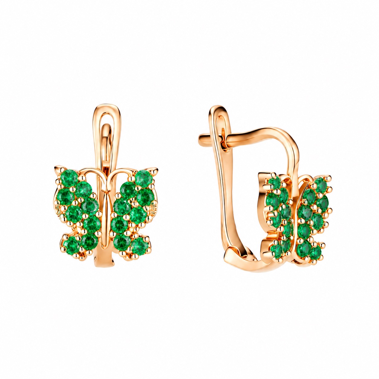 Изображение Золотые серьги с цирконами