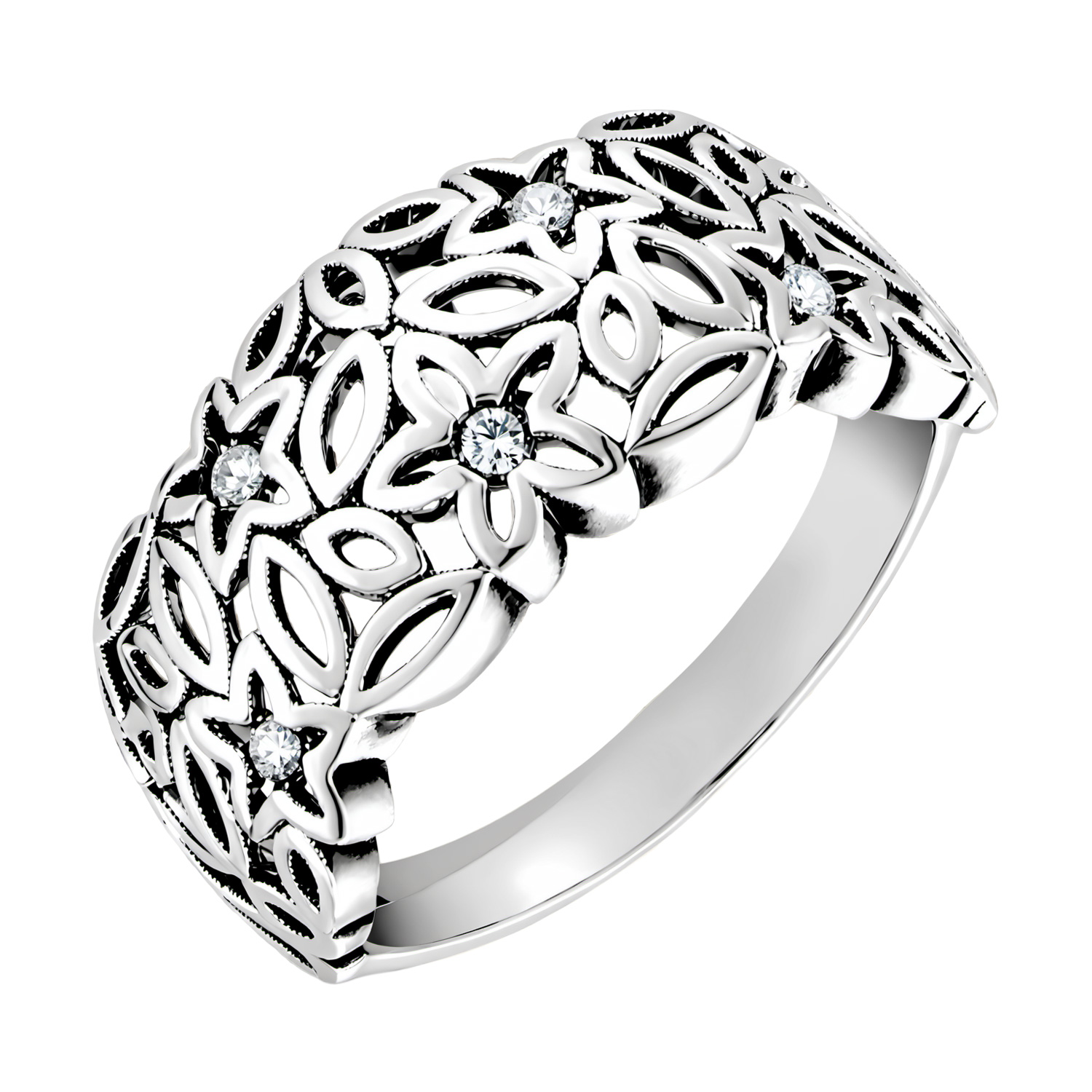 Paveikslėlis Sidabrinis žiedas su cirkoniais