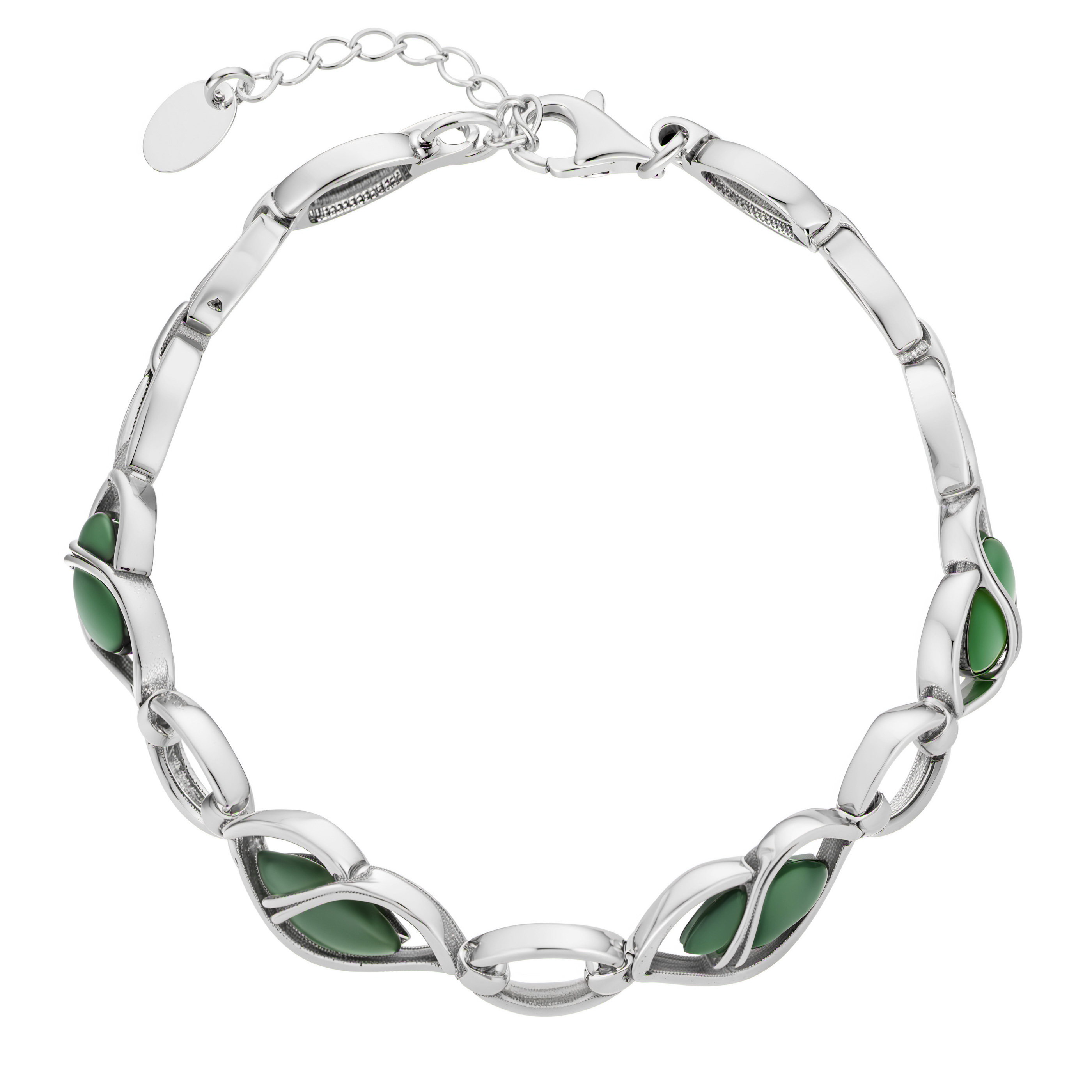 Paveikslėlis Sidabrinė apyrankė su malachitais