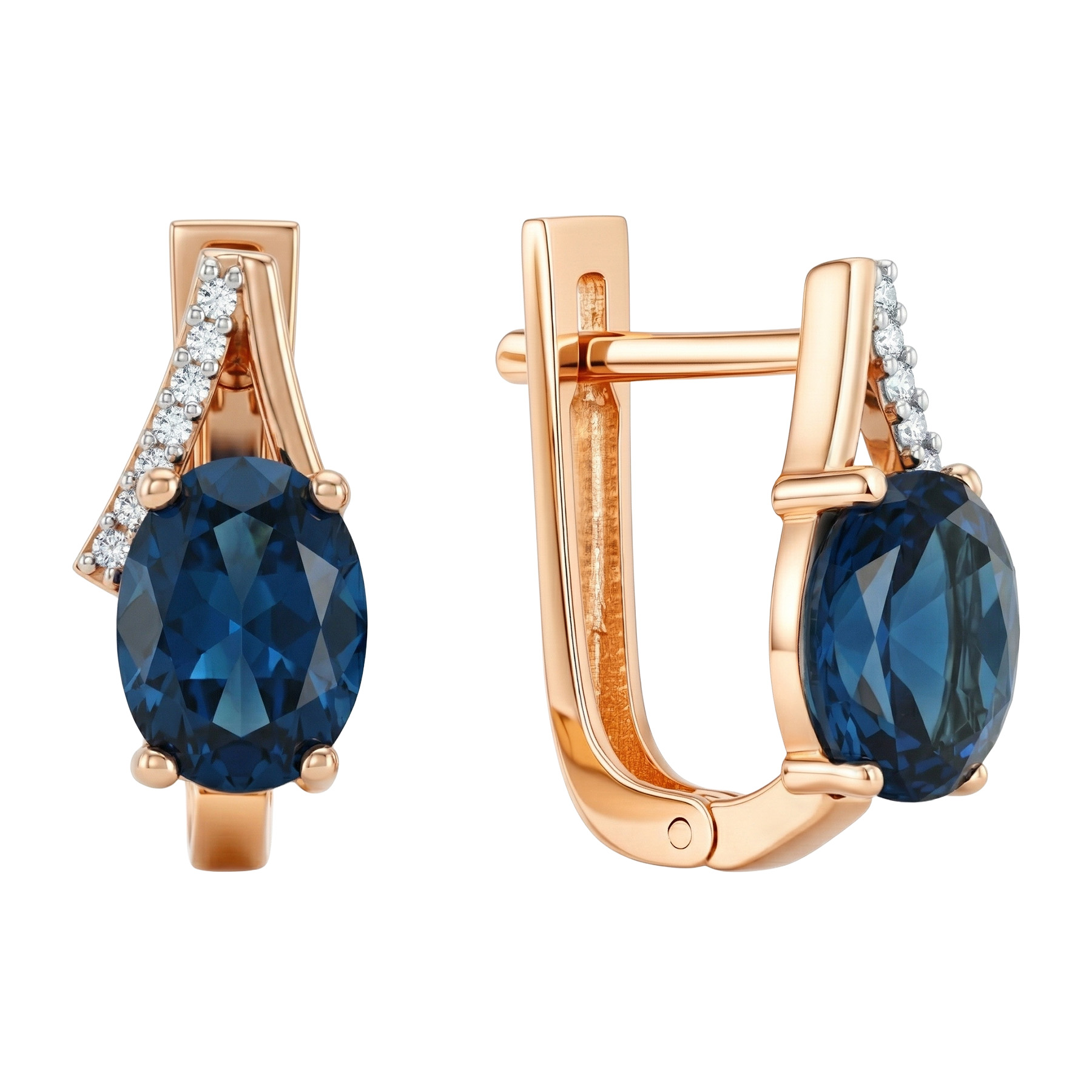 Paveikslėlis Auksiniai auskarai su topazais ir cirkoniais