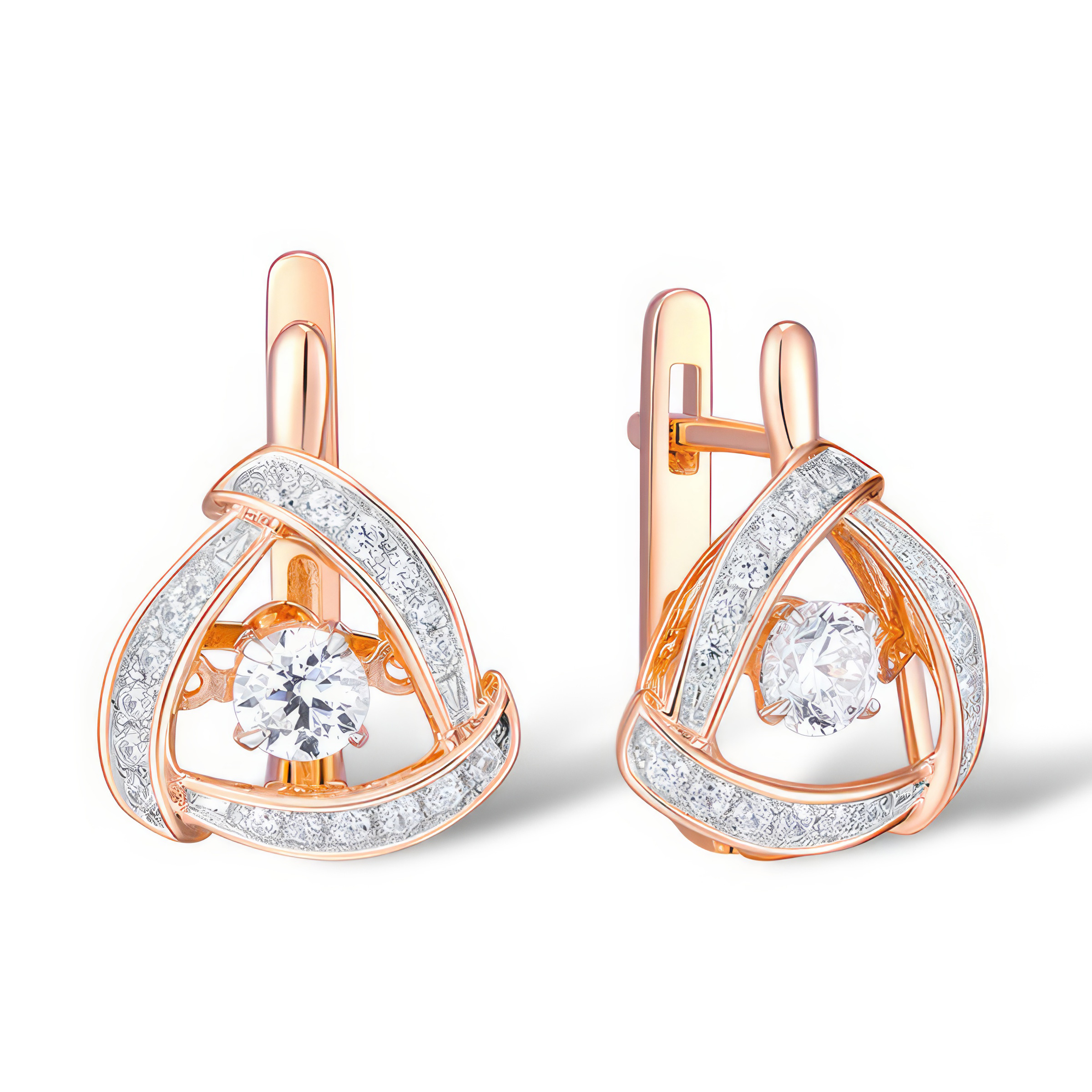 Изображение Серьги из позолоченного серебра с цирконами