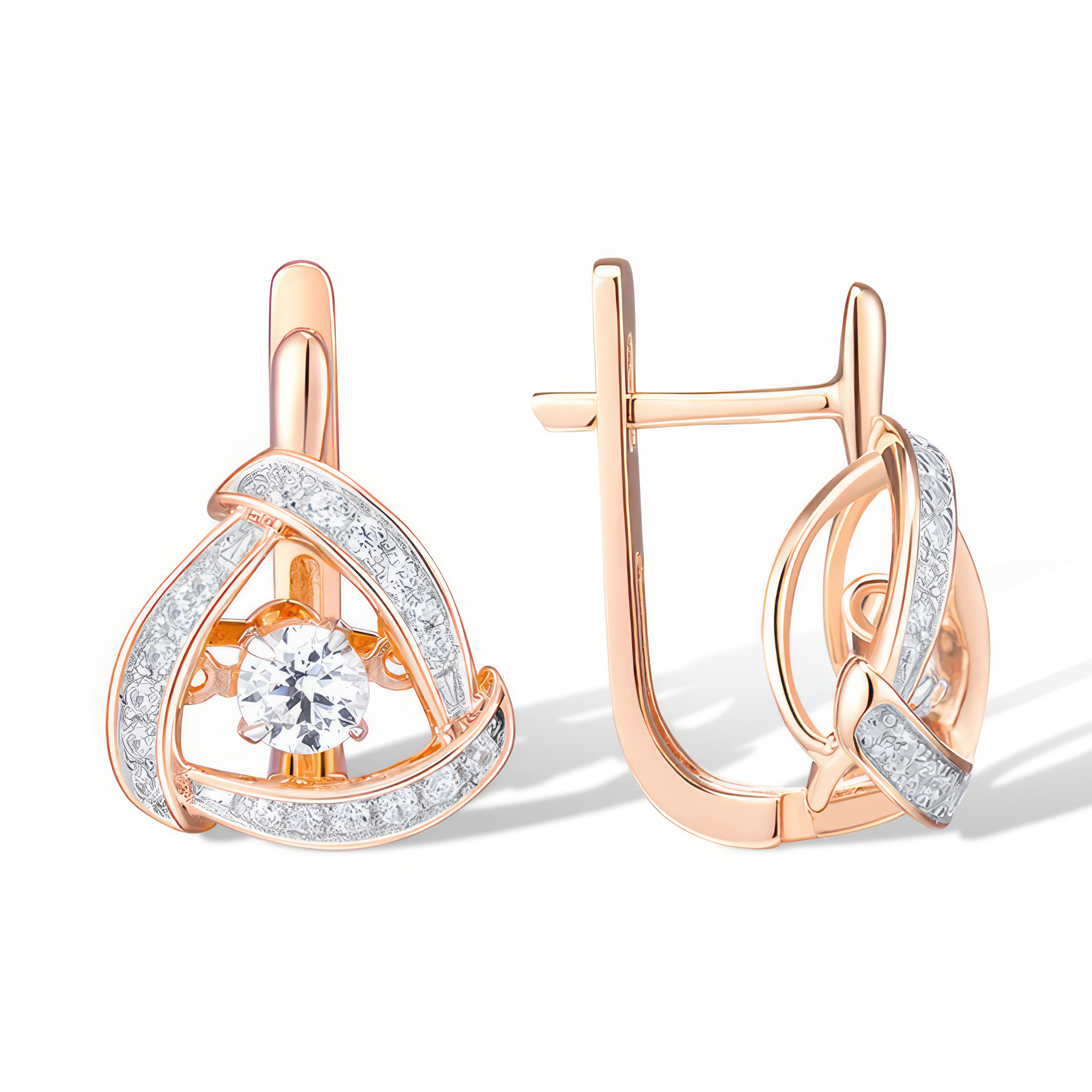 Изображение Серьги из позолоченного серебра с цирконами