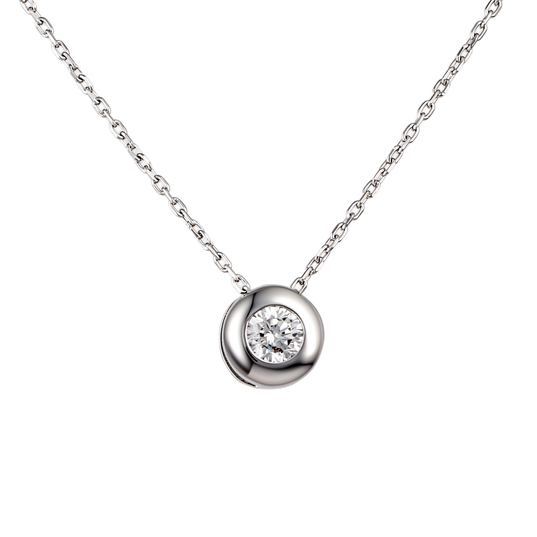 Изображение Цепочка из белого золота с цирконом