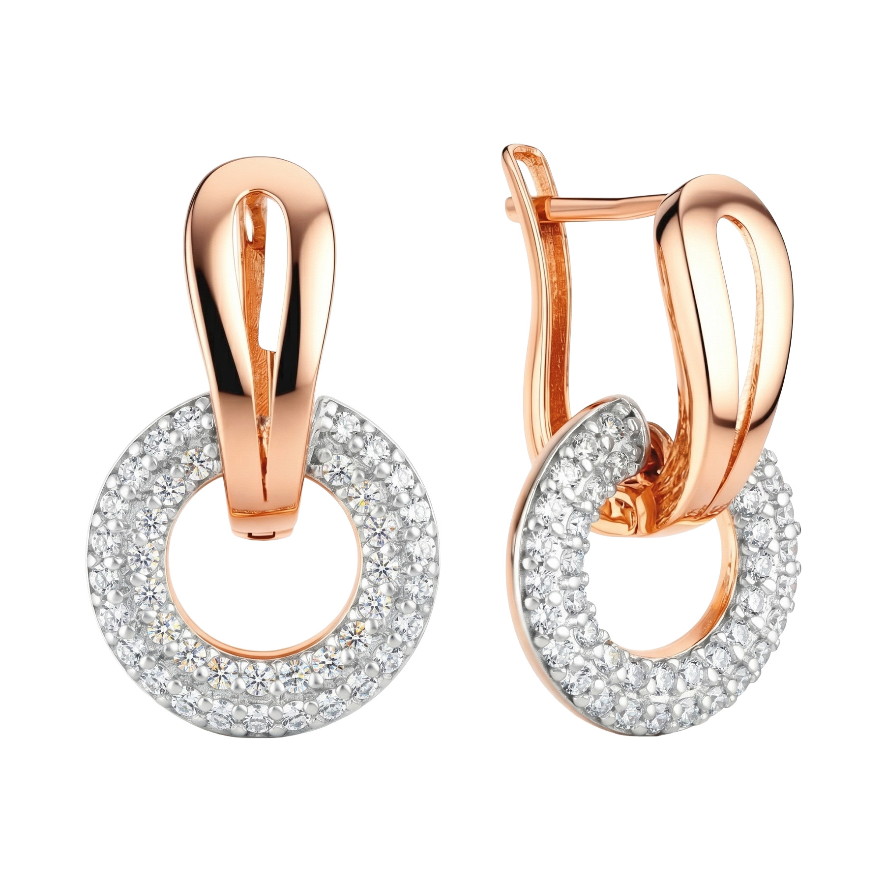 Изображение Золотые серьги с цирконами