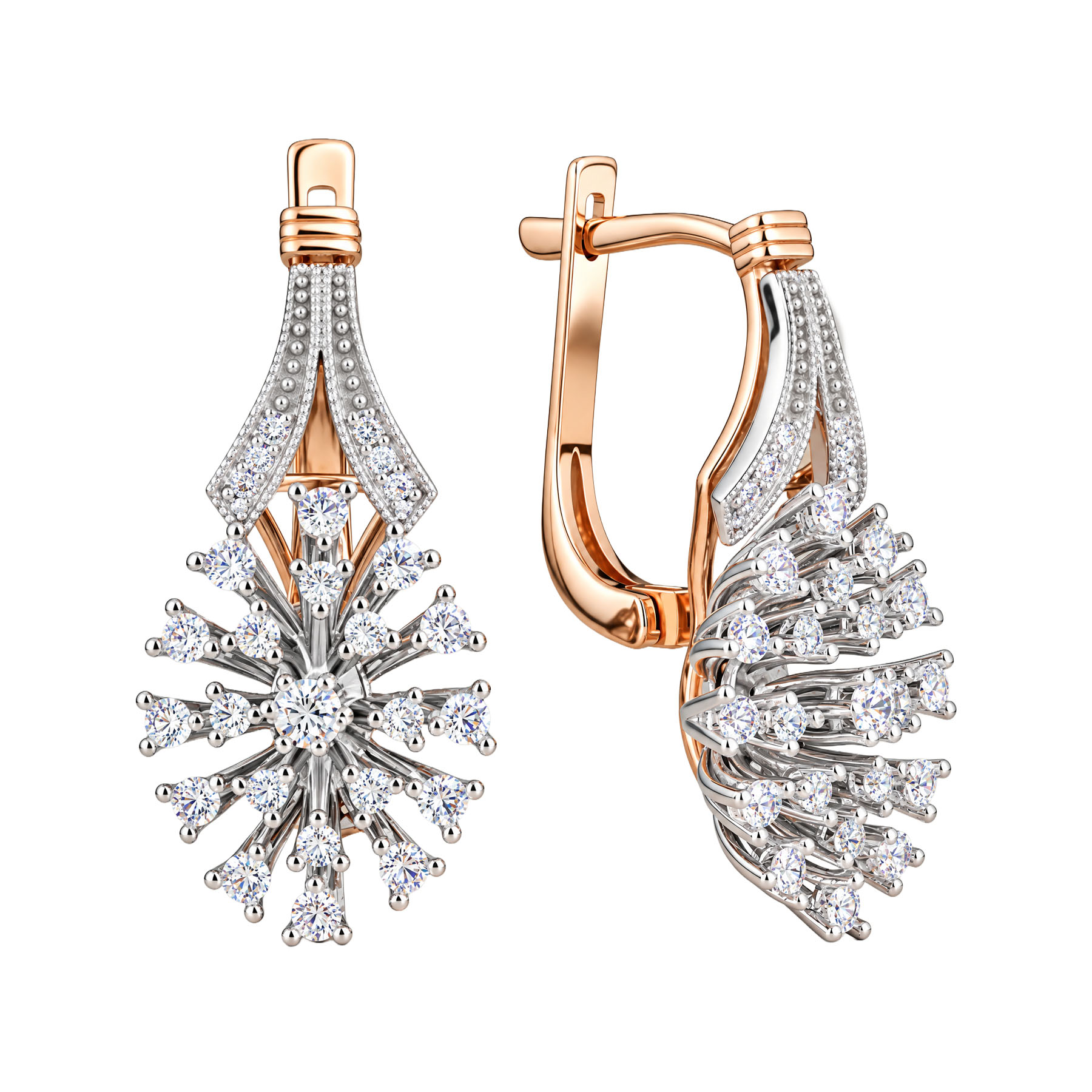 Изображение Золотые серьги с цирконами