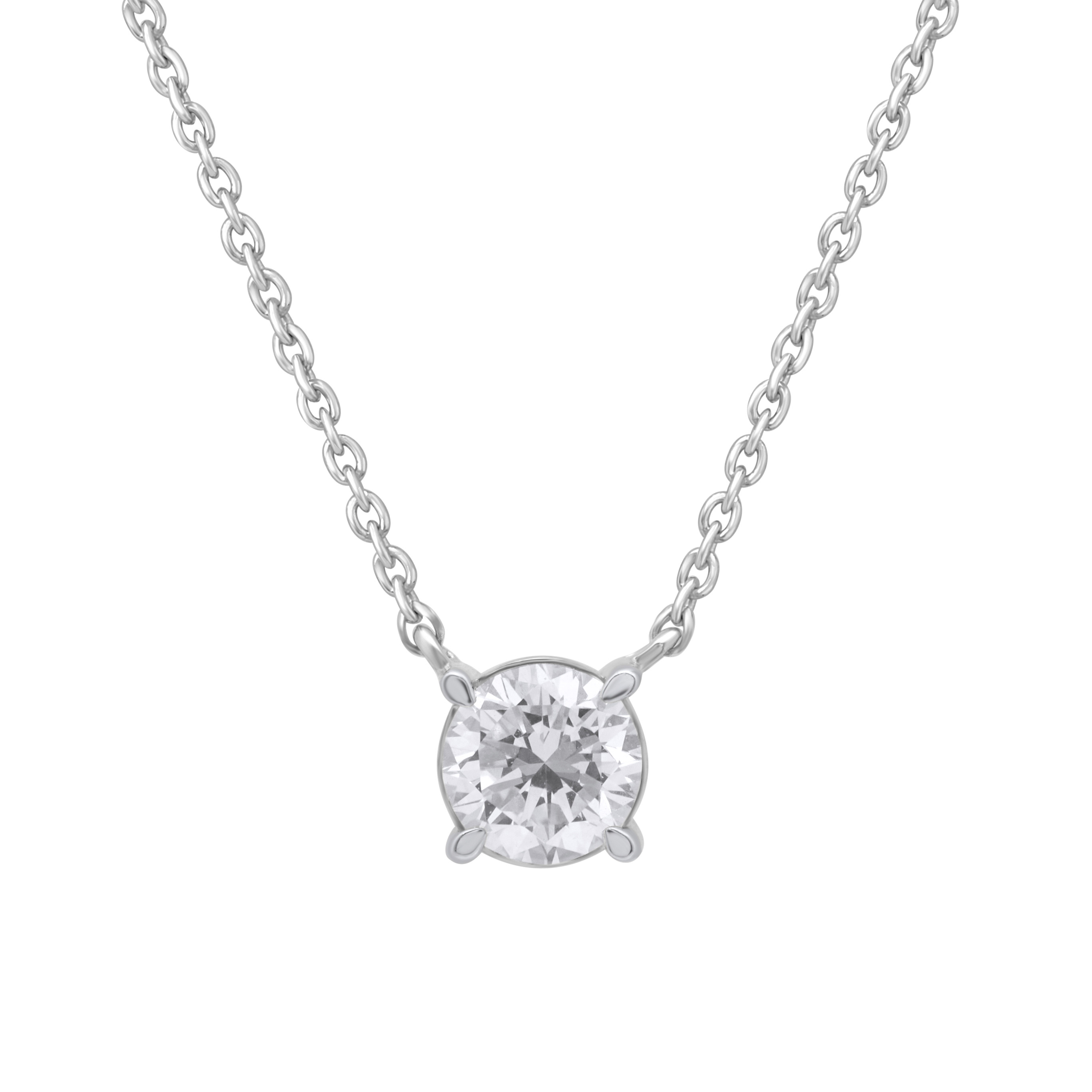 Изображение Цепочка из белого золота с бриллиантом