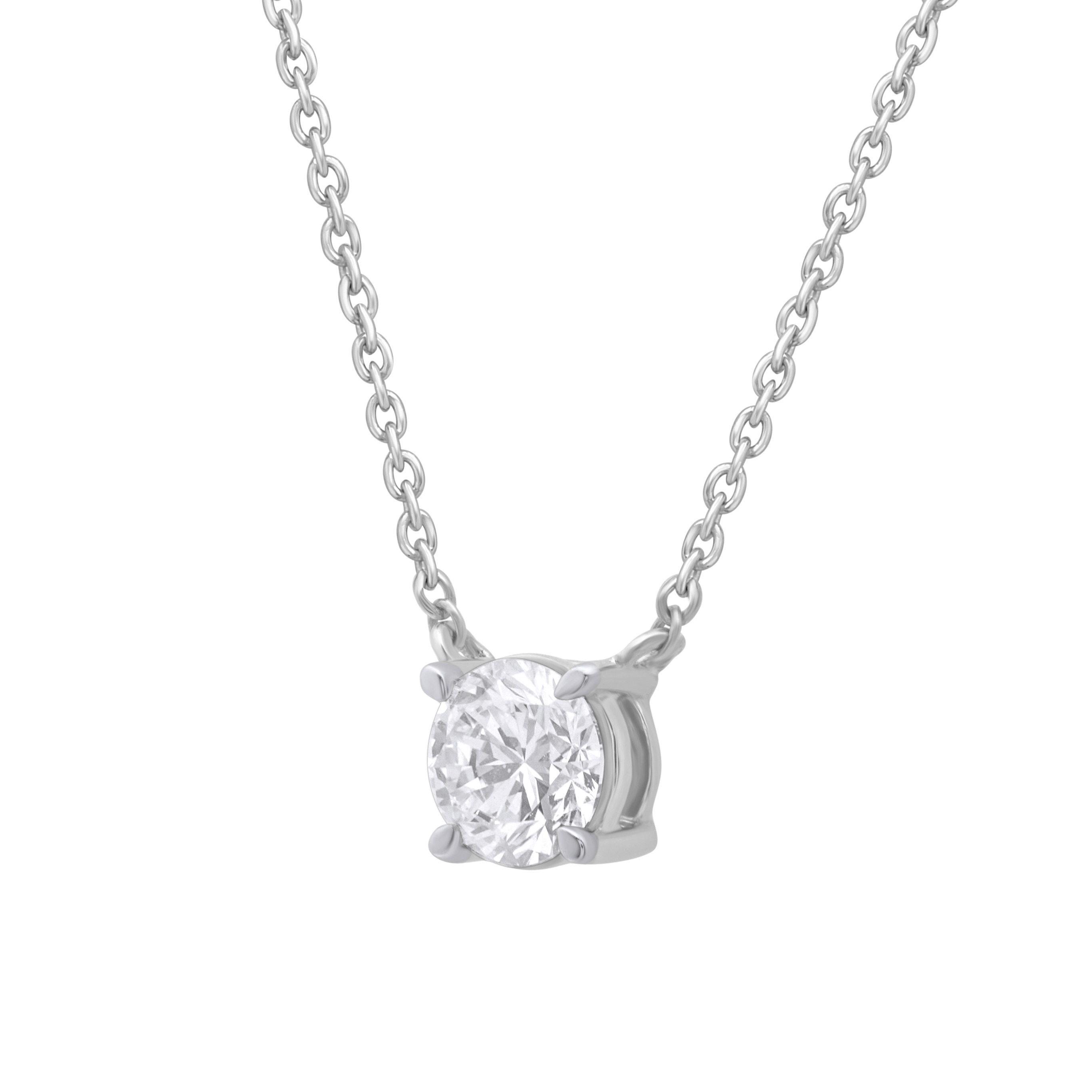 Изображение Цепочка из белого золота с бриллиантом