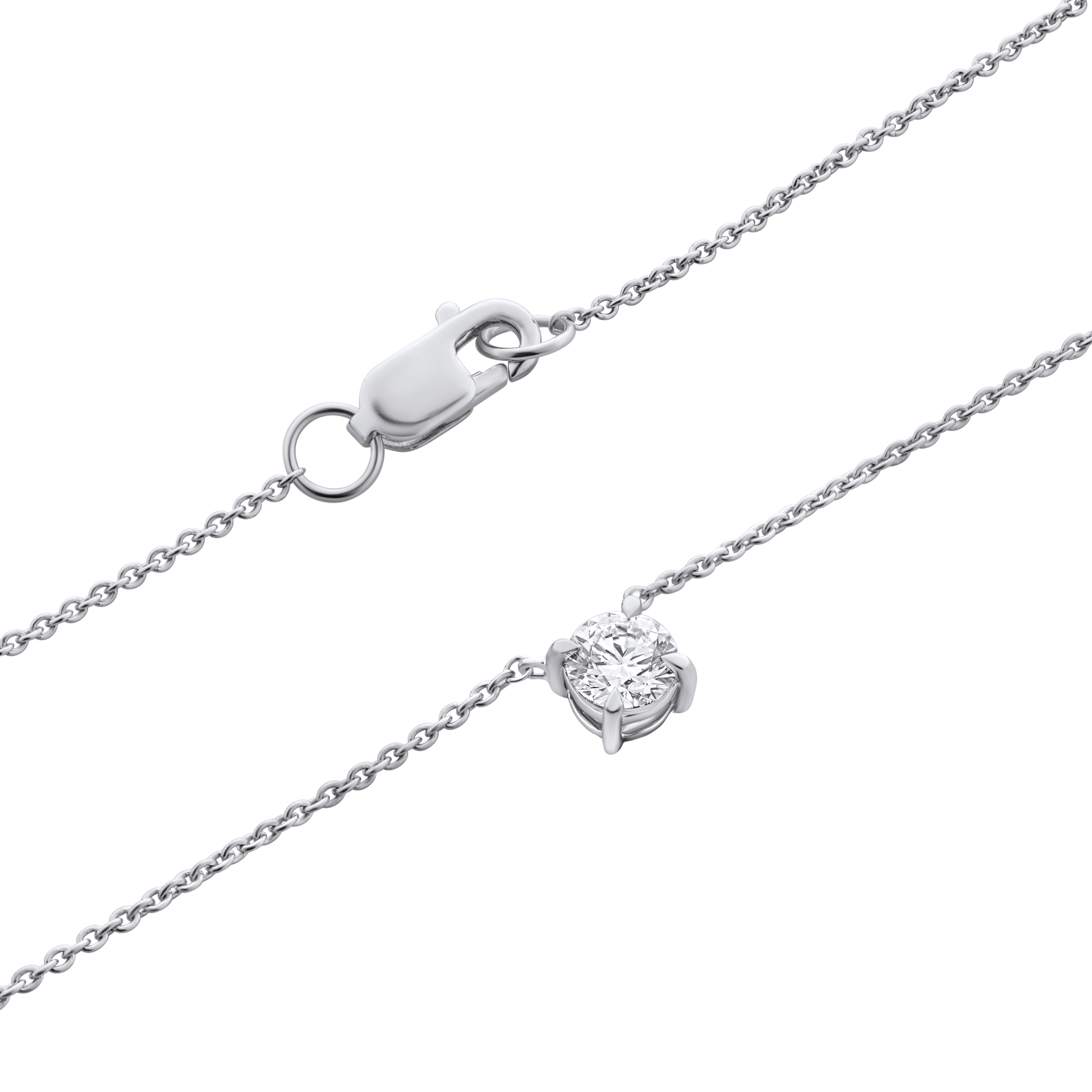 Изображение Цепочка из белого золота с бриллиантом