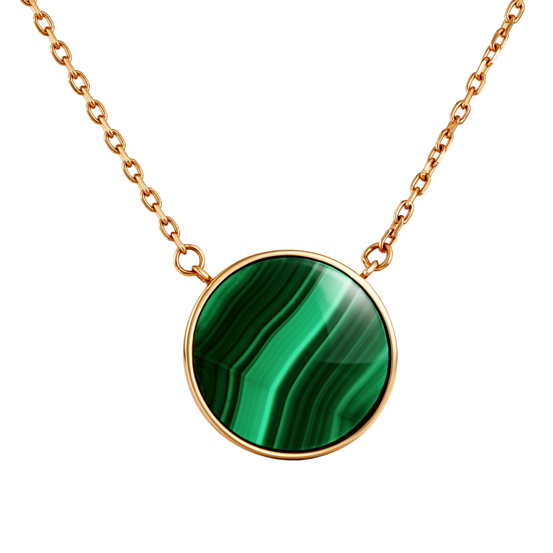 Изображение Золотая цепочка с малахитом